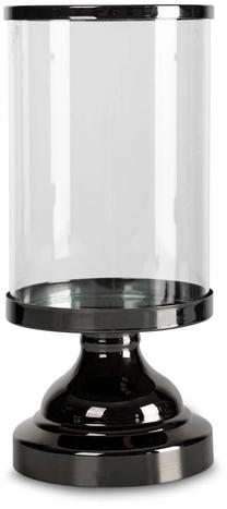 Žvakidė Axel 439995, stiklas/metalas, Ø 13 cm, 28 cm, skaidri/juoda