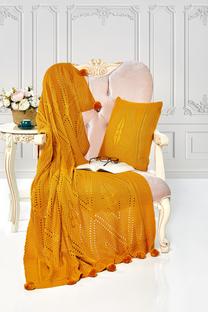 Pledo ir pagalvės komplektas Mijolnir Ponpon Tree 303EVN1178, garstyčių, 130 cm x 170 cm