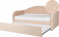 Lova viengulė su ištraukiama papildoma lova Beliani Eyburie, 90 x 200 cm, rožinė, be čiužinio, su grotelėmis