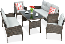 Lauko baldų komplektas Cortina Family, rudas, 6 vietų