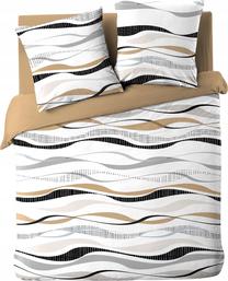 Patalynės užvalkalų komplektas Douceur d`Interieur Natura, rudas/baltas/juodas, 220 x 240 cm