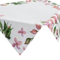 Staltiesė kvadratinė Natu, balta/raudona/žalia, 85 x 85 cm