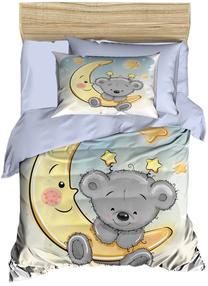 Vaikiškas patalynės užvalkalų komplektas Mijolnir PH167, mėlyna/balta/geltona, 100 x 150 cm