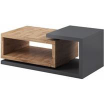 Kavos staliukas Helvetia Bota 97, grafito/tamsiai ruda, 120 cm x 60 cm x 47 cm