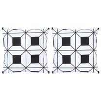 Dekoratyvinė pagalvėlė VLX Printed, balta/juoda, 40 cm x 40 cm, 2 vnt.