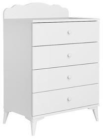 Komoda Kalune Design Sansa 142NPG1203, balta, 65 cm x 40 cm x 84 cm