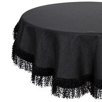 Staltiesė apvali Jasper, juoda, 150 x 150 cm