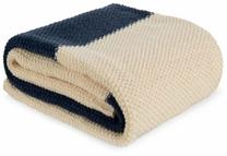 Pledas Mila K134-B, smėlio/tamsiai mėlyna - navy, 130 cm x 170 cm