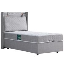 Lova viengulė Kalune Design Zagreb, 90 x 190 cm, šviesiai pilka, su čiužiniu, su grotelėmis