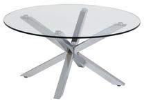 Kavos staliukas Miriam, skaidrus/chromo, 82 cm x 82 cm x 40 cm