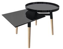 Kavos staliukas Kayoom Butler 210, juodas, 77 cm x 49.5 cm x 46 cm