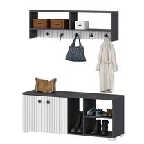 Batų dėžė Kalune Design Sarandon, antracito/balta, 31.4 cm x 12 cm x 51.6 cm