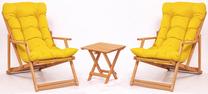 Lauko baldų komplektas Floriane Garden MY007, geltonas/medžio, 2 vietų