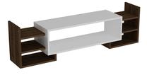 TV staliukas Kalune Design Sema, balta/riešuto, 115 cm x 29.6 cm x 38.2 cm