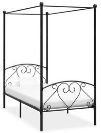 Lova viengulė VLX Metal 284433, 90 x 200 cm, juoda, be čiužinio, su grotelėmis