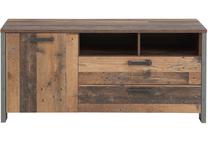 TV staliukas Forte Clif, rudas/pilkas, 52.3 cm x 141.7 cm x 63.9 cm