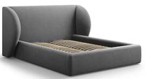 Lova dvigulė Micadoni Home Miley Velvet, 180 x 200 cm, pilka, be čiužinio, su grotelėmis