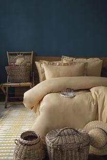 Patalynės užvalkalų komplektas Masterjero Simply Mustard, geltonas, 140 x 200 cm