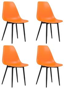 Kėdžių rinkinys VLX 338061, juoda/oranžinė, 52 cm x 46 cm x 84 cm, 4 vnt.