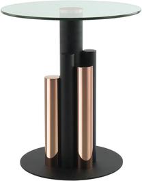 Kavos staliukas Kayoom Ontario 225, skaidrus/aukso/rožinis, 46 cm x 46 cm x 50 cm