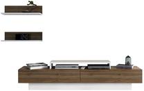 Svetainės baldų komplektas Kalune Design Lusi, vidaus, balta/riešuto