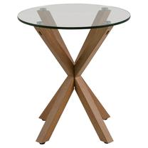 Kavos staliukas Heaven 61521, skaidrus/rudas, 50 cm x 50 cm x 55 cm