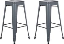 Kėdžių rinkinys Beliani Cabrillo, pilka, 42 cm x 42 cm x 76 cm, 2 vnt.