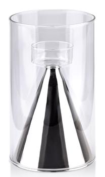 Žvakidė Mondex Rita HTRD7463, stiklas, Ø 12 cm, 20 cm, skaidri/sidabro