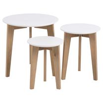 Kavos staliukas Abin 61848, rudas/baltas, 50 cm x 50 cm x 50 cm