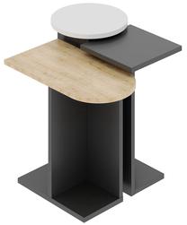 Kavos staliukas Kalune Design Mund, antracito/ąžuolo/balta, 13 cm x 51 cm x 46 cm