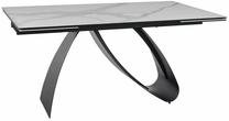 Valgomojo stalas išskleidžiamas Diuna Statuario Venato, baltas/juodas, 160 - 240 cm x 90 cm x 76 cm