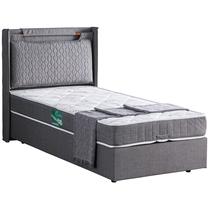 Lova viengulė Kalune Design Zagreb, 90 x 190 cm, pilka, su čiužiniu, su grotelėmis