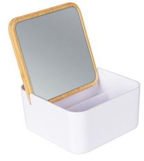 Kosmetinis veidrodis Splendid Arde, pastatomas, 13 cm x 13 cm, balta