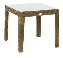 Lauko stalas Home4you Wicker, šviesiai ruda, 50 cm x 50 cm x 45 cm