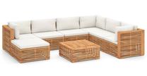 Lauko baldų komplektas VLX Garden Lounge Set, kreminės spalvos, 7 vietų