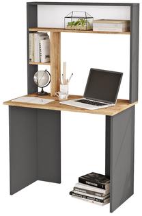 Rašomasis stalas su lentyna Kalune Design BR2 AA, antracito/ruda