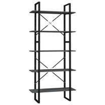 Lentyna VLX 5-Tier Cabinet, juoda, 80 cm x 30 cm x 175 cm