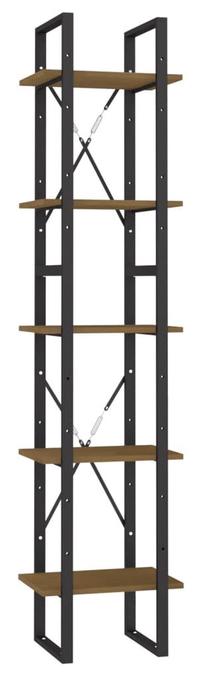 Lentyna VLX 5-Tier Book Cabinet 3081976, ruda/juoda, 40 cm x 30 cm x 175 cm