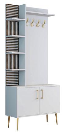 Prieškambario baldų komplektas Kalune Design Viyana D, vidaus, aukso/baltas