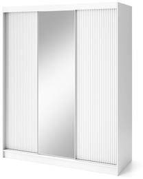 Spinta Biancco III, balta, 180 cm x 220 cm x 60 cm, su veidrodžiu