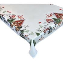 Kalėdinė staltiesė stačiakampė OS326-01, balta/raudona/žalia, 110 x 160 cm