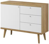 Komoda Mark Primo, ąžuolo/balta, 107 cm x 40 cm x 83 cm