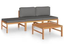 Lauko baldų komplektas VLX Garden Lounge Set, pilkas/rudas, 3 vietų