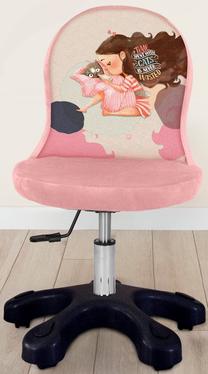 Vaikiška darbo kėdė Kalune Design Petting, 46 x 50 x 58 cm, juoda/rožinė