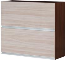 Viršutinė virtuvinė spintelė Bodzio Sandi KS80GDP-LA/P/OR Glossy, riešuto/smėlio, 31 cm x 80 cm x 72 cm