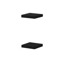 Sieninė lentyna Kalune Design Gizli2, juoda, 23 cm x 23 cm x 3.6 cm, 2 vnt.