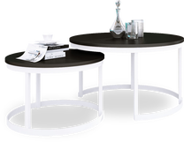 Kavos staliukų komplektas ADRK Okin, aukso/juodas, 75 cm x 75 cm x 43 cm