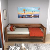 Lova viengulė Kalune Design Malina, 90 x 190 cm, riešuto, be čiužinio, su grotelėmis