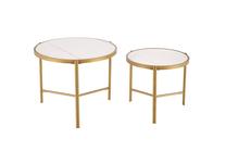 Kavos staliukų komplektas Domoletti, baltas, 48 - 63 cm x 48 cm x 43 - 50 cm, 2 vnt.