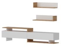 Svetainės baldų komplektas Kalune Design Ayaz, vidaus, balta/ruda/smėlio